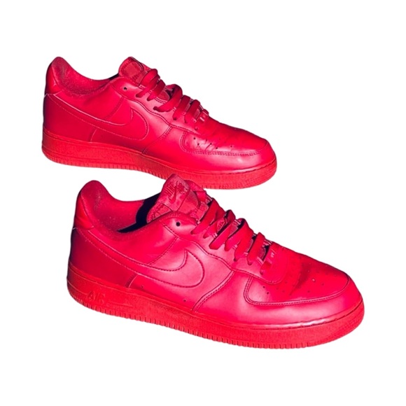 New Nike Air Force Low 07' Triple Red Size Men's Shoes
